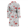 Lipstick Red Lips Pattern Print Men Long Robe-grizzshop