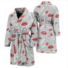 Lipstick Red Lips Pattern Print Men Long Robe-grizzshop