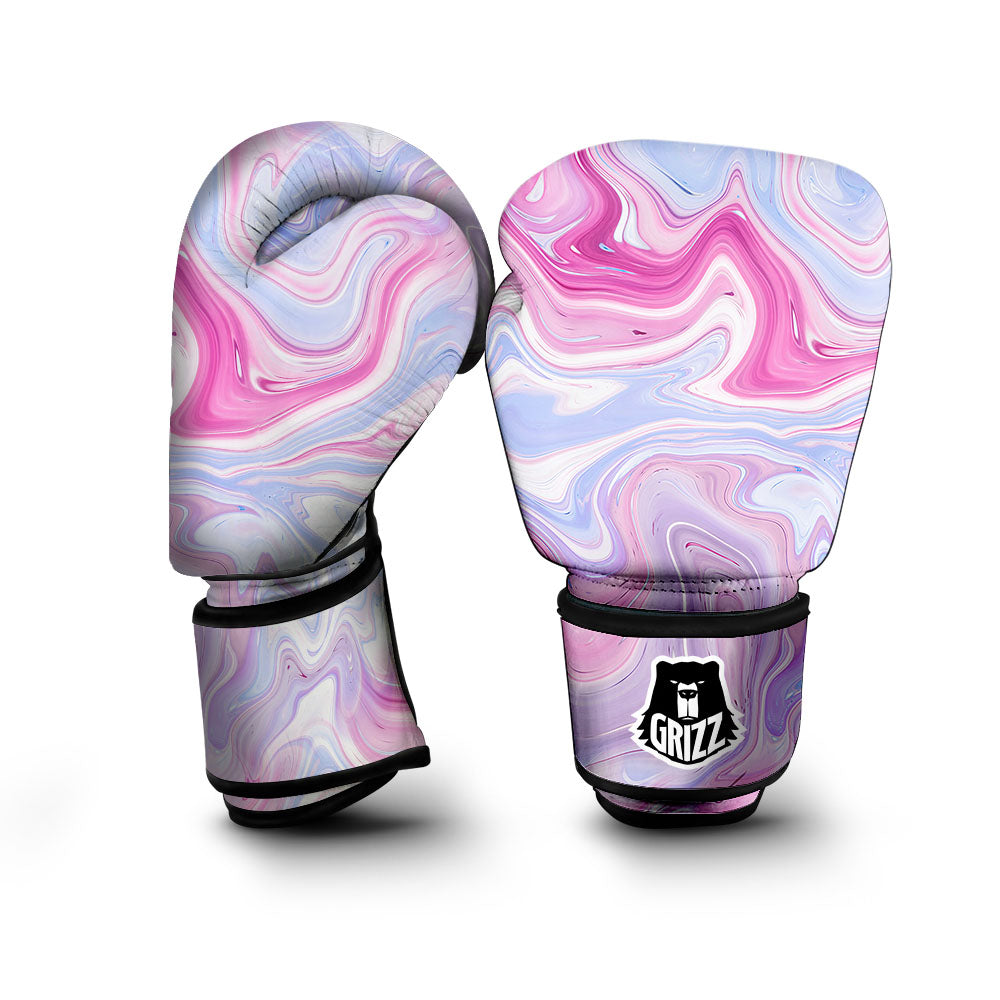 Liquid And Fluid Marble Pink Print Boxing Gloves-grizzshop