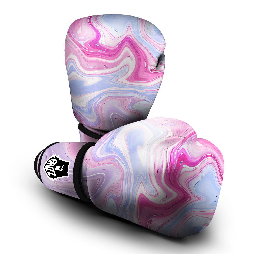 Liquid And Fluid Marble Pink Print Boxing Gloves-grizzshop