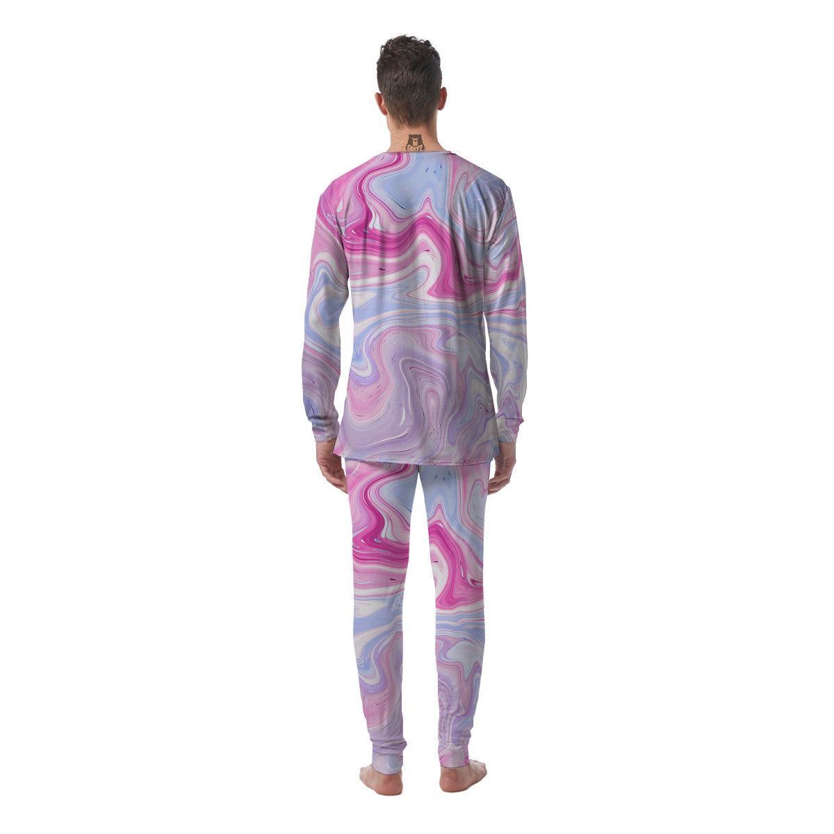 Liquid And Fluid Marble Pink Print Men's Pajamas-grizzshop