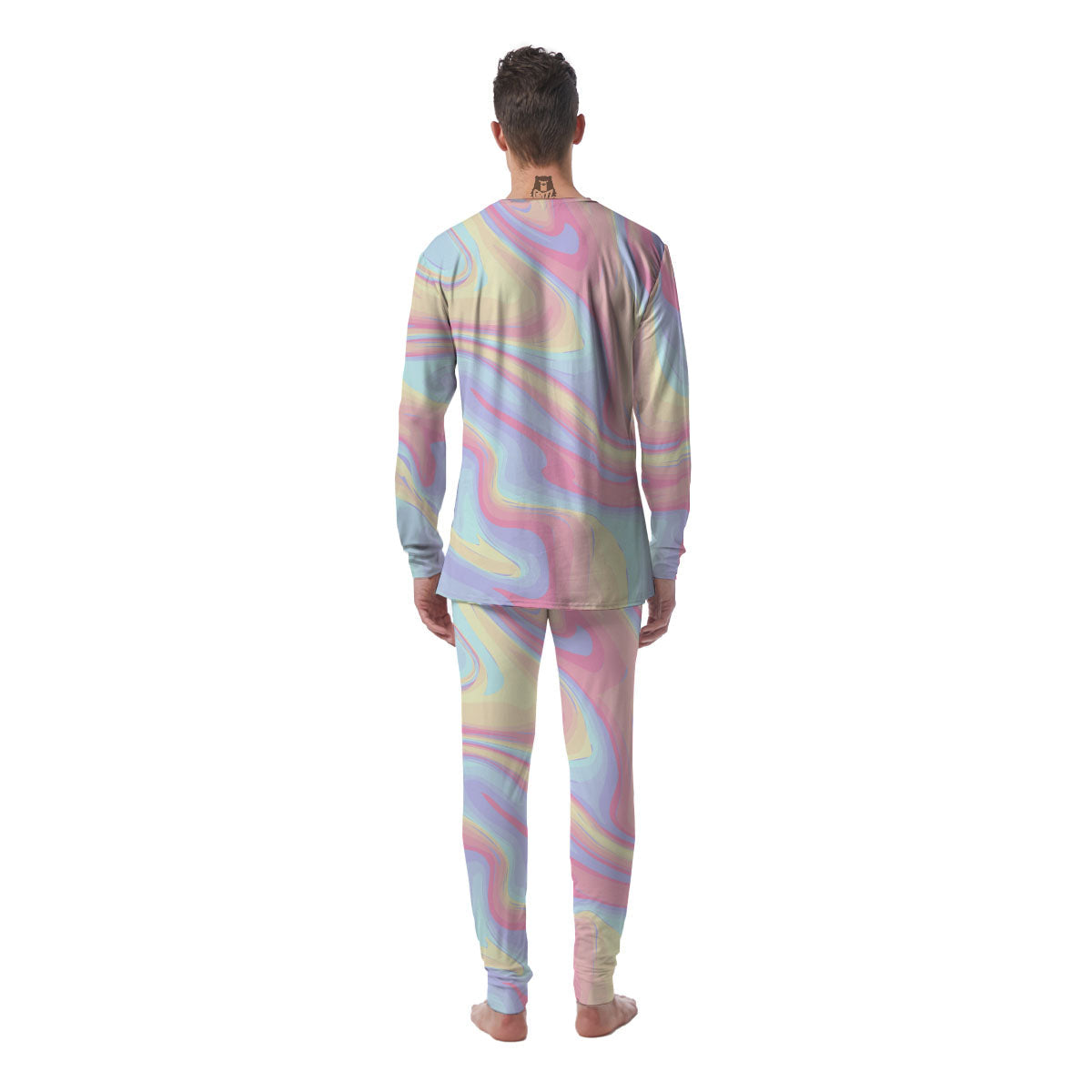 Liquid And Marble Pastel Print Men's Pajamas-grizzshop