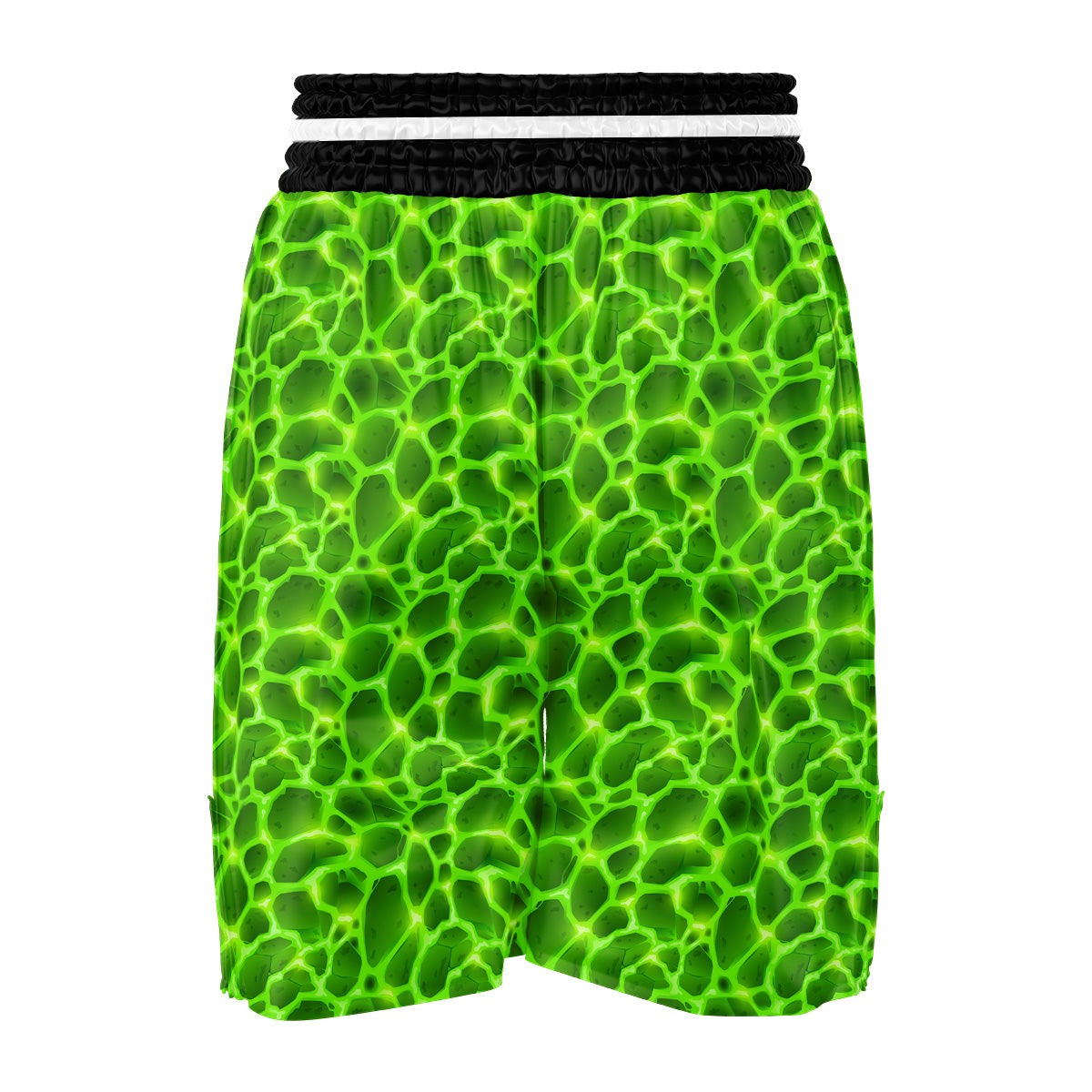 Liquid Lava Green Neon Print Pattern Boxing Shorts-grizzshop