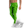 Liquid Lava Green Neon Print Pattern Men's Leggings-grizzshop