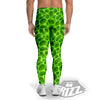 Liquid Lava Green Neon Print Pattern Men's Leggings-grizzshop