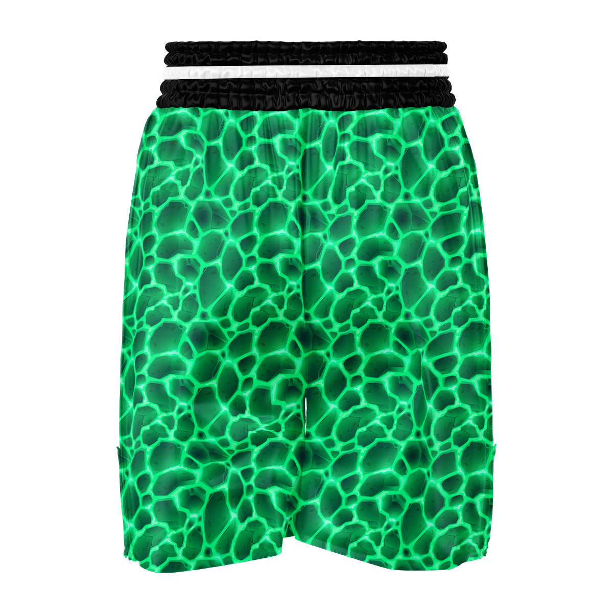 Liquid Lava Green Print Pattern Boxing Shorts-grizzshop
