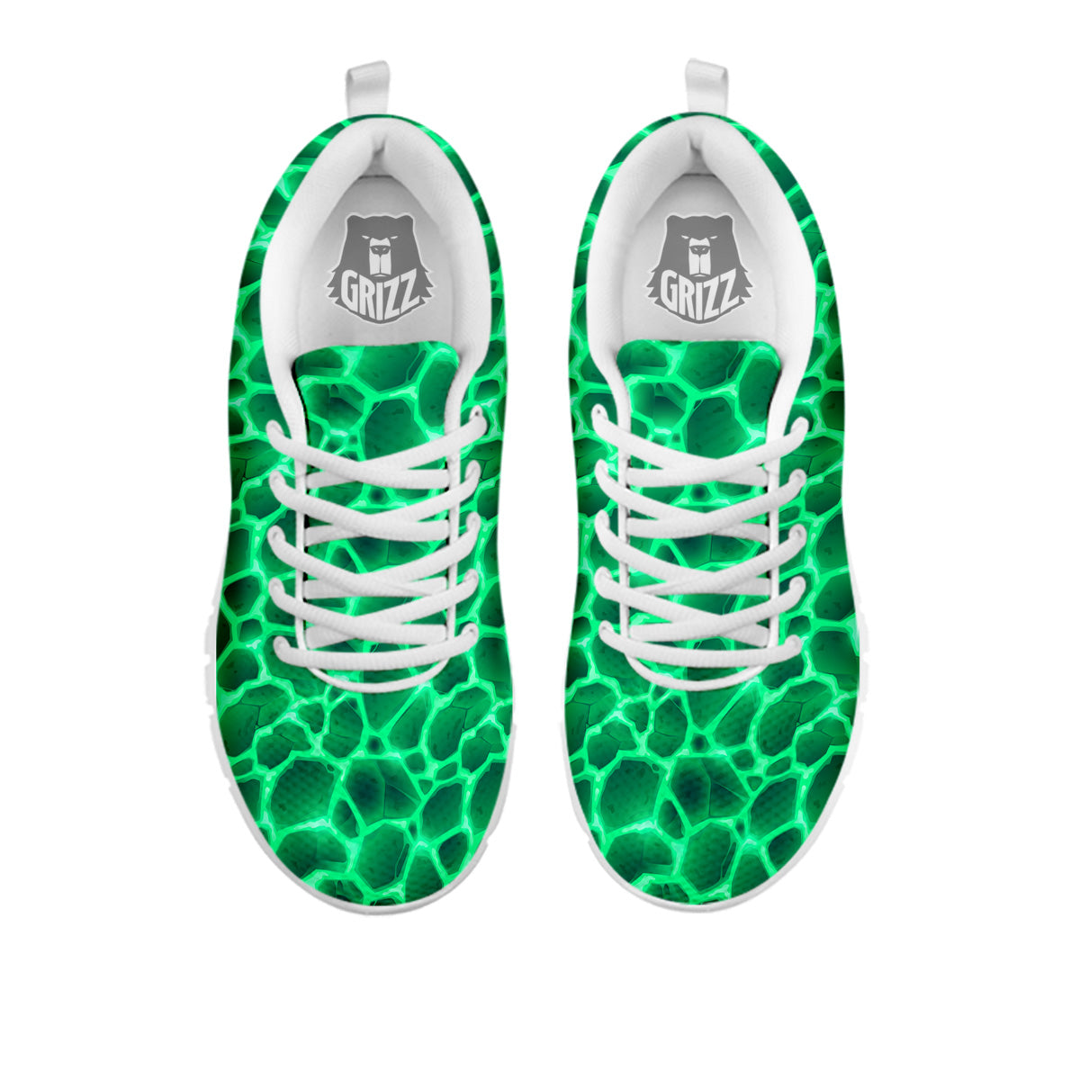 Liquid Lava Green Print Pattern White Sneaker-grizzshop