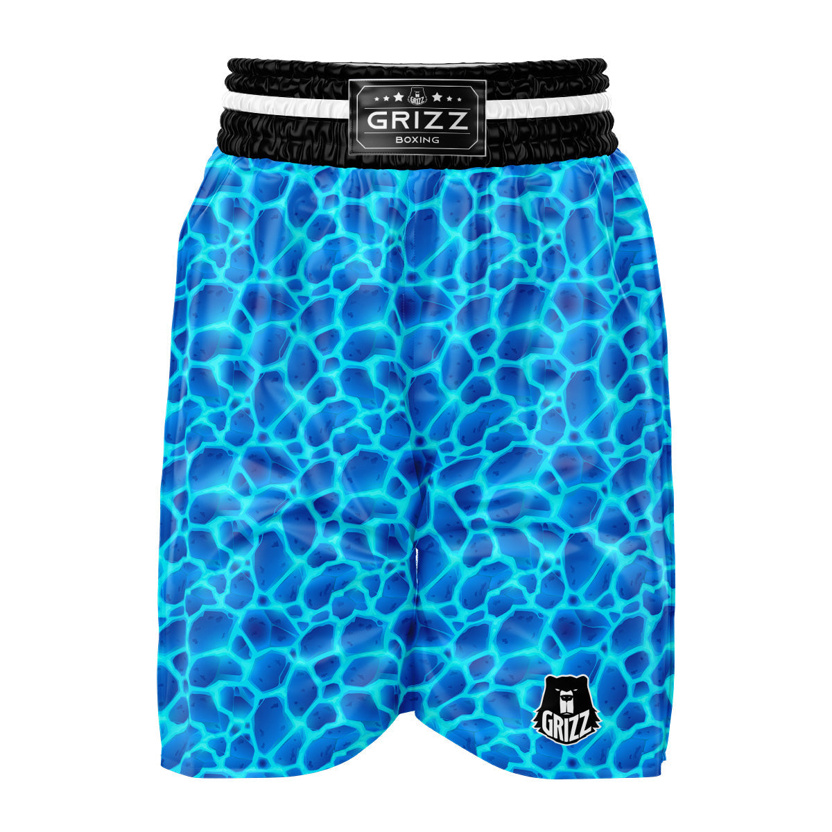 Liquid Lava Ice Blue Print Pattern Boxing Shorts-grizzshop