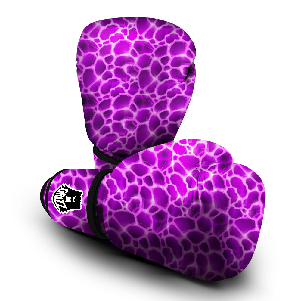Liquid Lava Purple Print Pattern Boxing Gloves-grizzshop