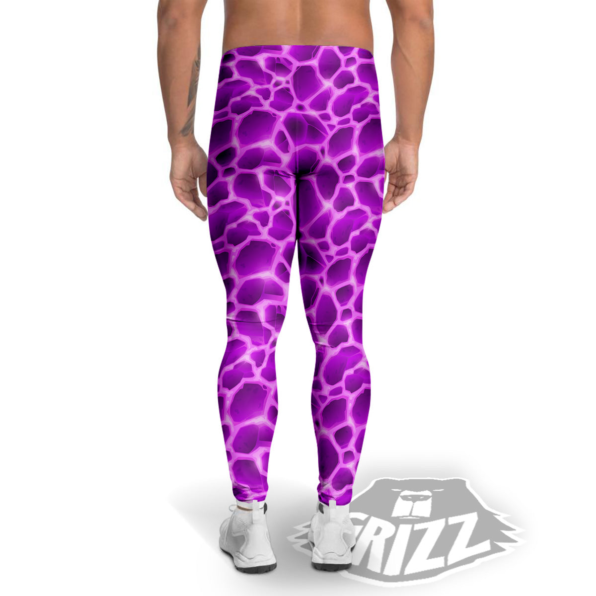 Liquid Lava Purple Print Pattern Men's Leggings-grizzshop