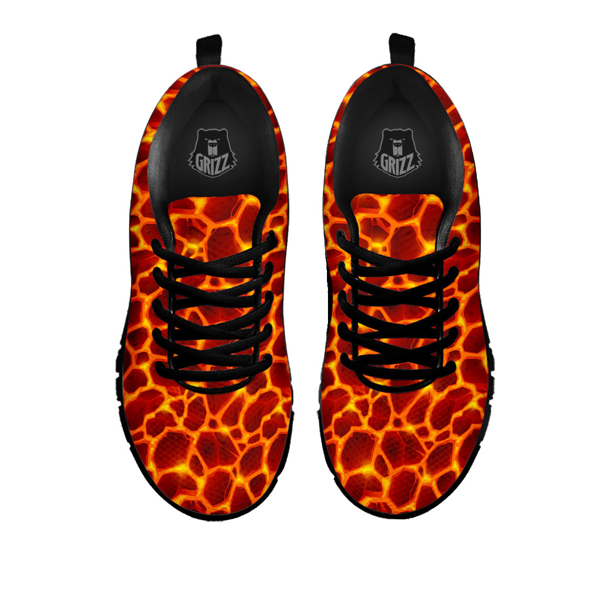 Liquid Lava Red Print Pattern Black Sneaker-grizzshop