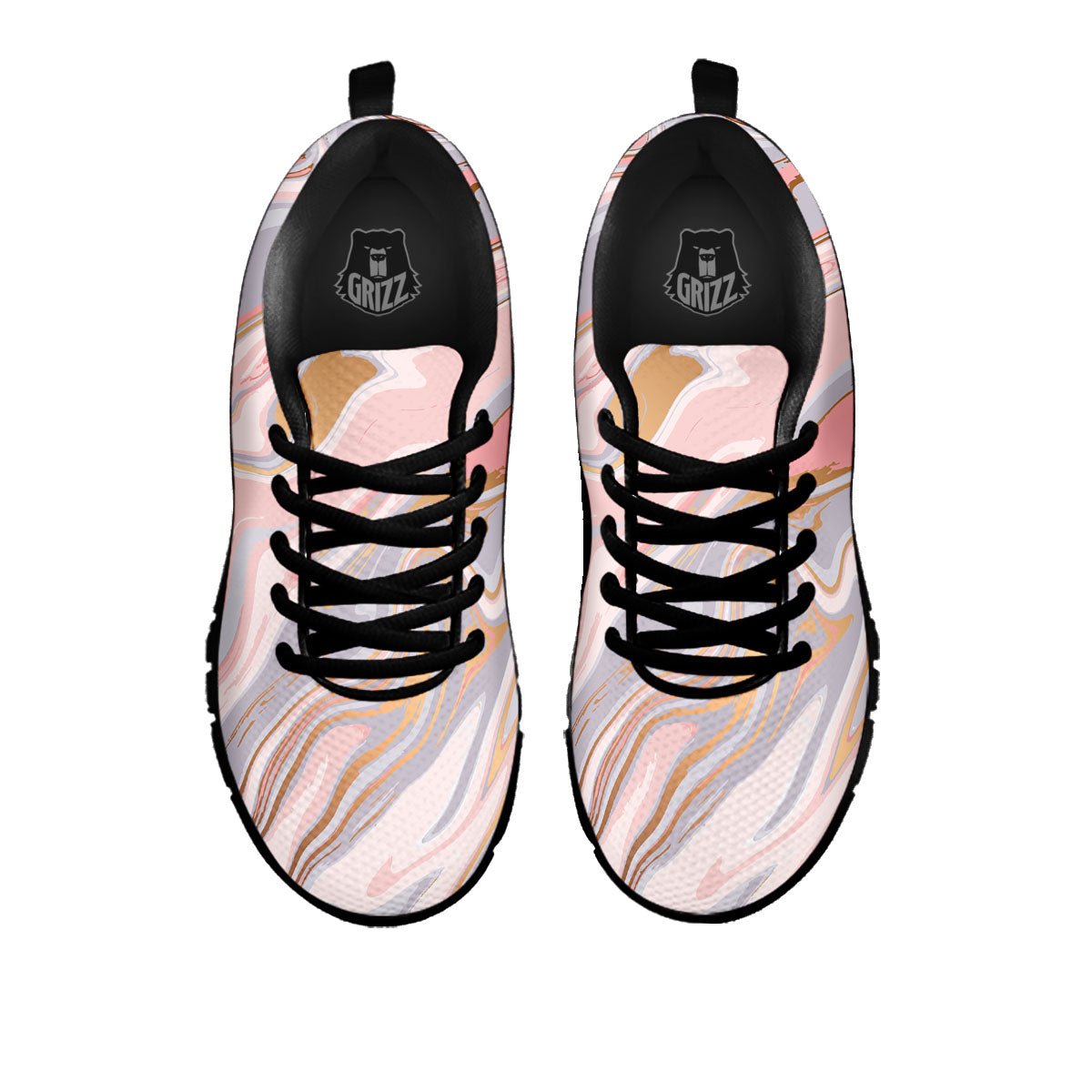 Liquid Marble Pink Print Black Sneaker-grizzshop