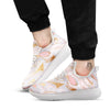 Liquid Marble Pink Print White Athletic Shoes-grizzshop