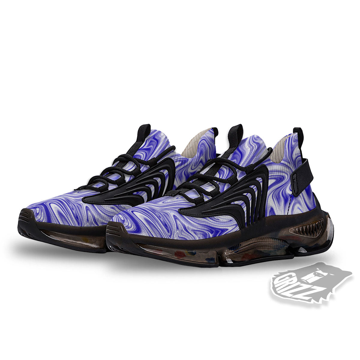 Liquid Psychedelic Print Pattern Black Gym Shoes-grizzshop