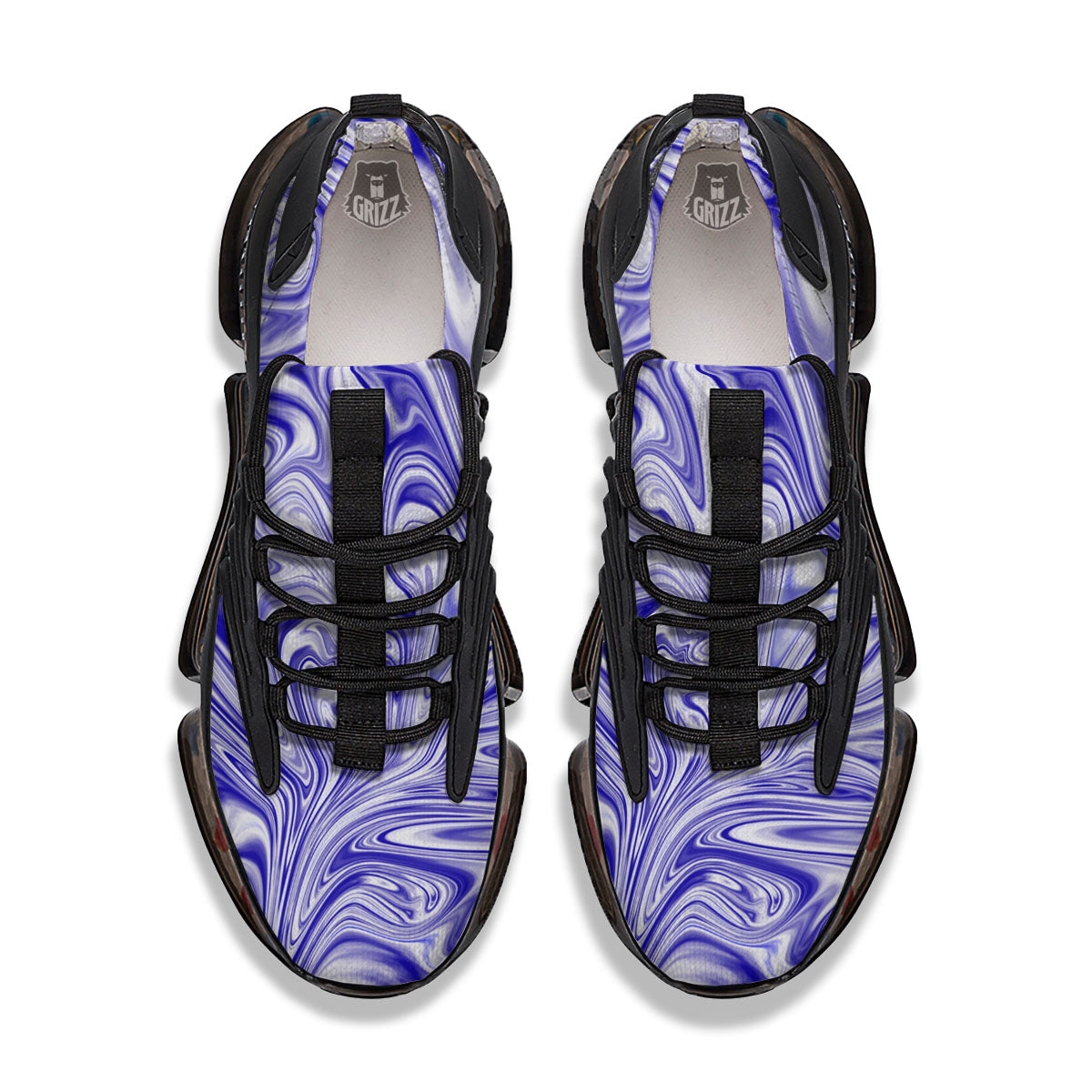 Liquid Psychedelic Print Pattern Black Gym Shoes-grizzshop