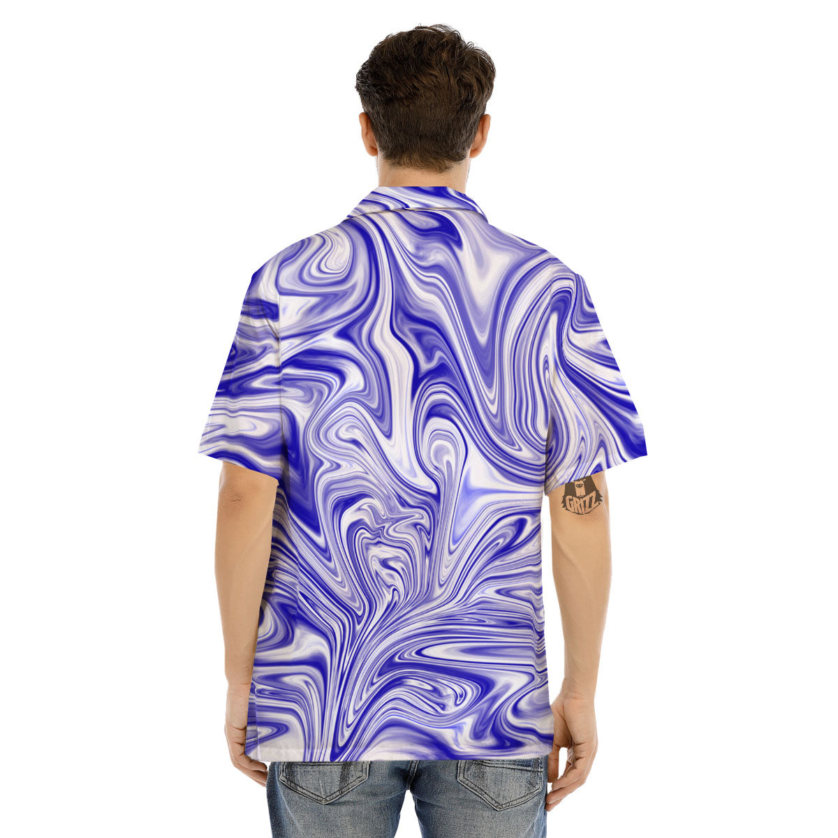 Liquid Psychedelic Print Pattern Men's Hawaiian Shirt-grizzshop