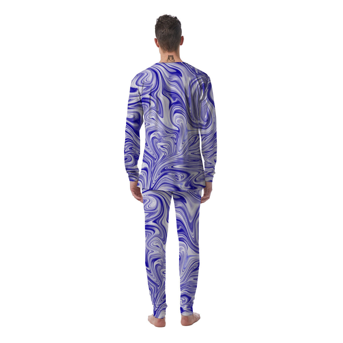 Liquid Psychedelic Print Pattern Men's Pajamas-grizzshop