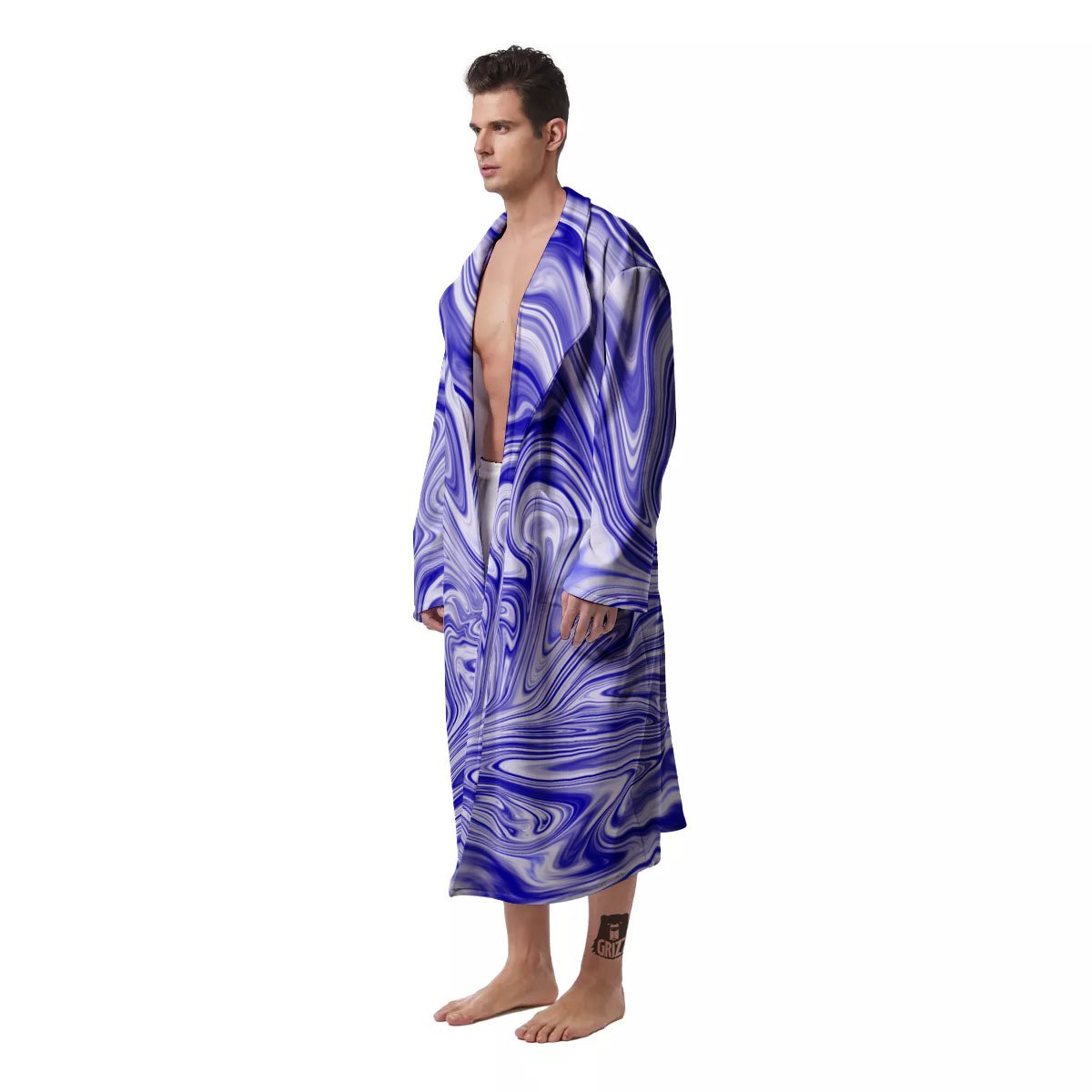 Liquid Psychedelic Print Pattern Men's Robe-grizzshop