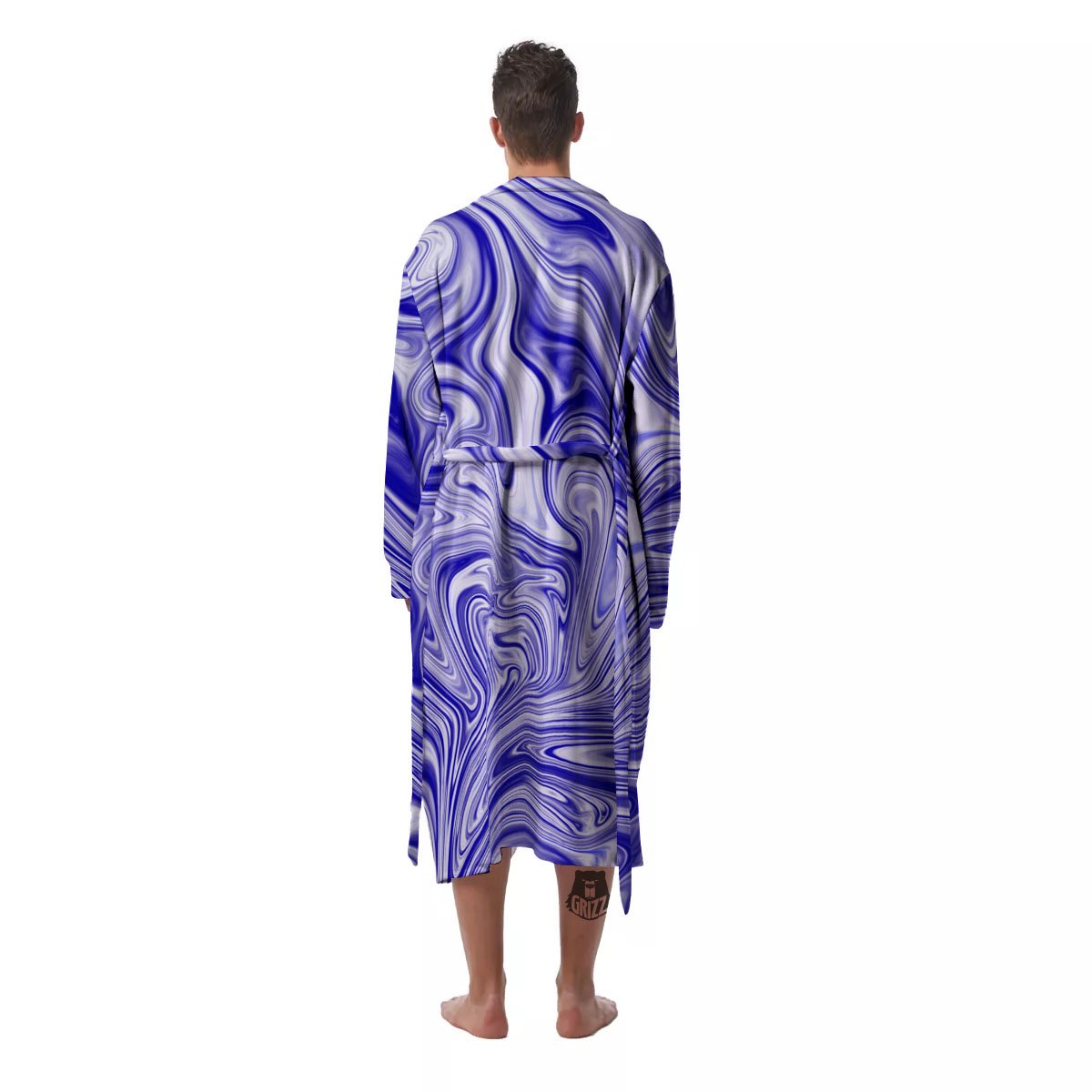 Liquid Psychedelic Print Pattern Men's Robe-grizzshop