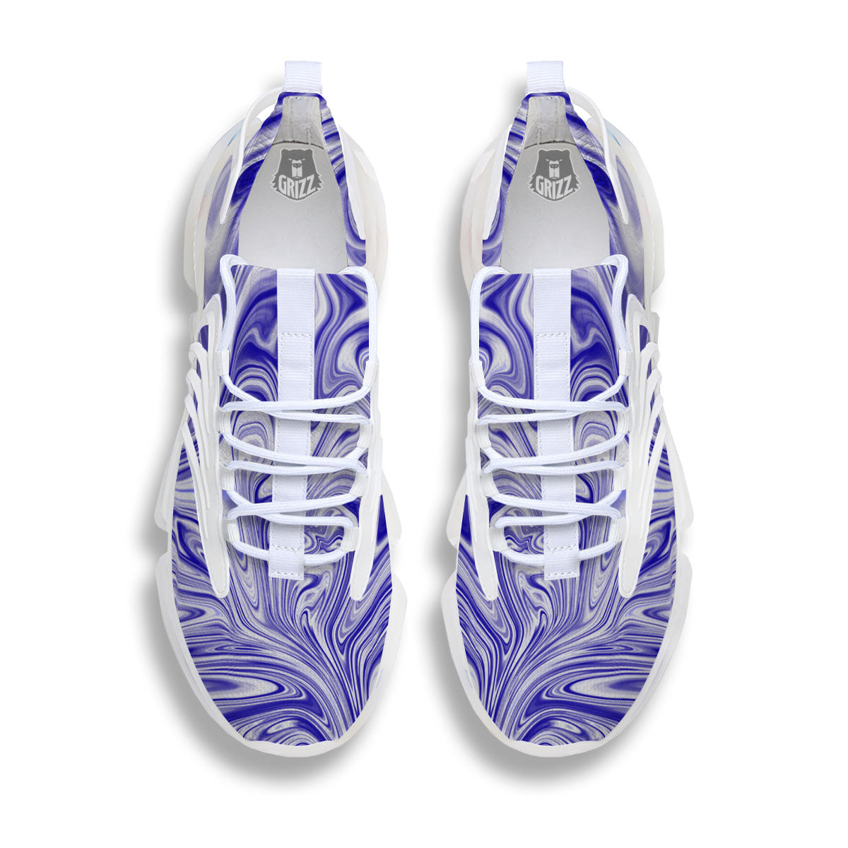 Liquid Psychedelic Print Pattern White Gym Shoes-grizzshop