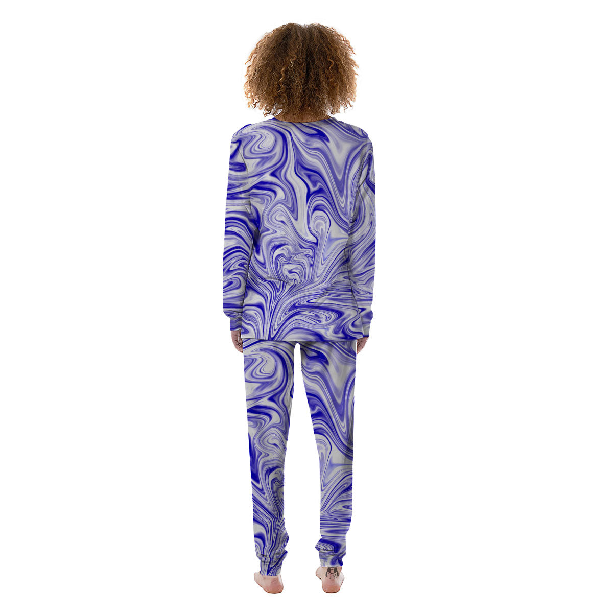 Liquid Psychedelic Print Pattern Women's Pajamas-grizzshop