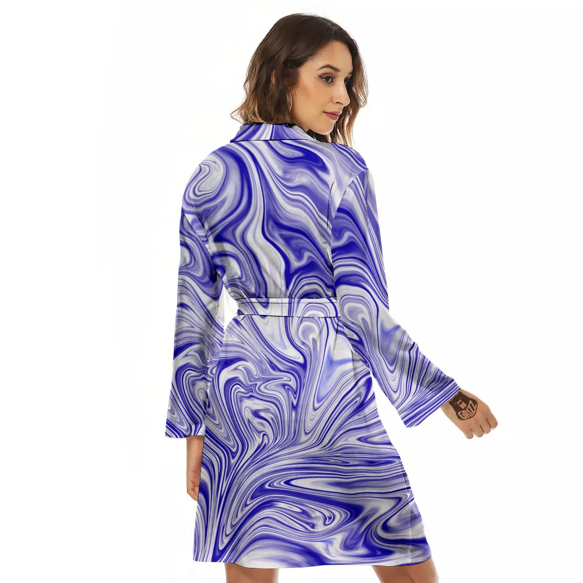 Liquid Psychedelic Print Pattern Women's Robe-grizzshop