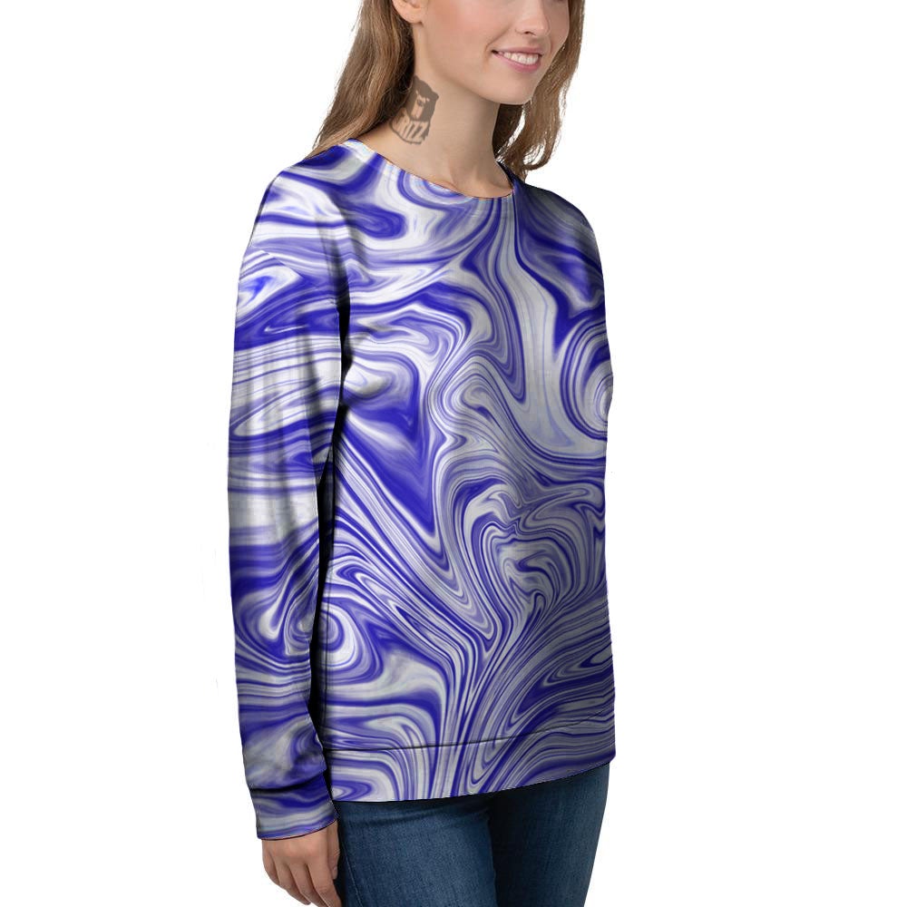 Liquid Psychedelic Print Pattern Women's Sweatshirt-grizzshop