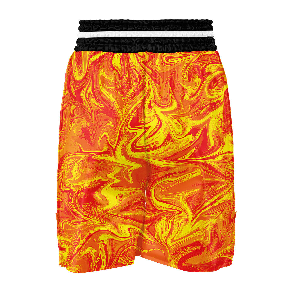 Liquid Psychedelic Trippy Orange Print Boxing Shorts-grizzshop