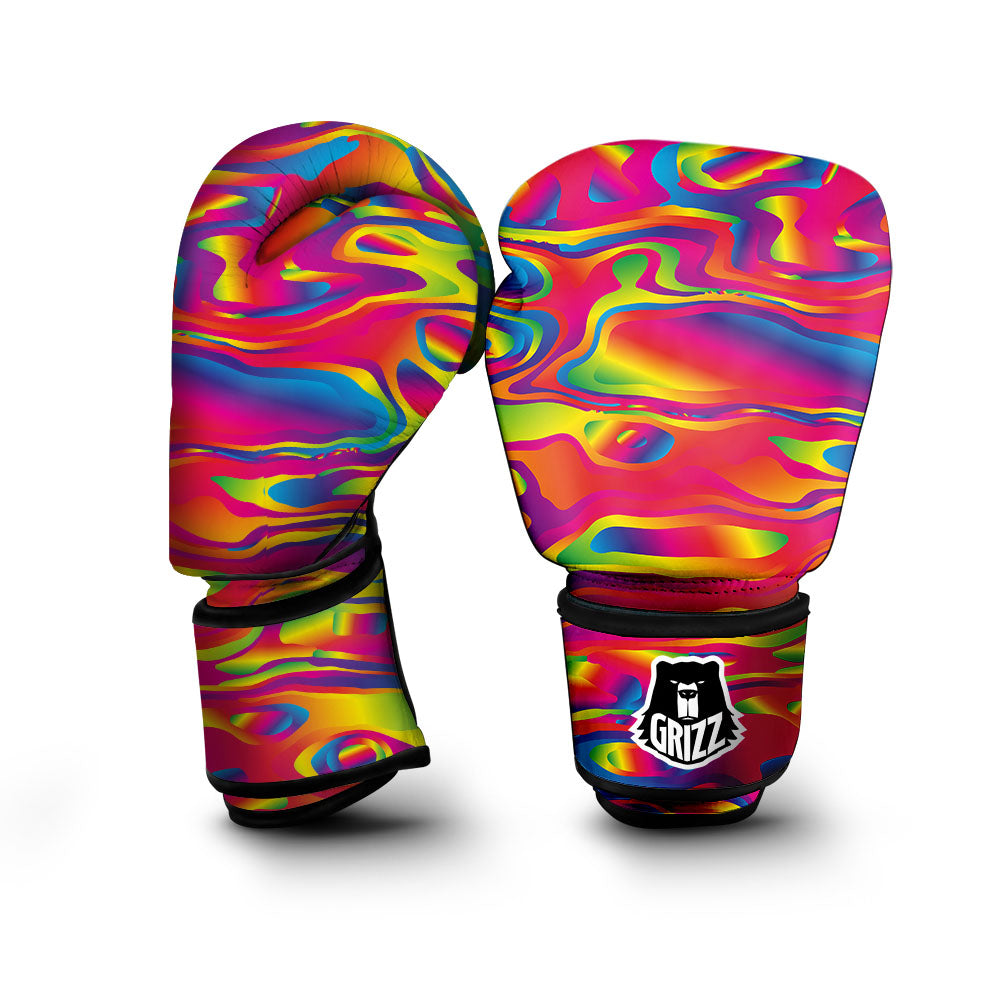 Liquid Trippy Abstract Colorful Print Boxing Gloves-grizzshop
