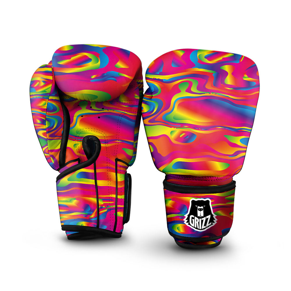 Liquid Trippy Abstract Colorful Print Boxing Gloves-grizzshop