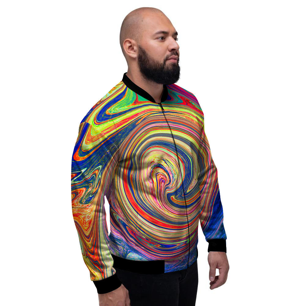 Liquid Trippy Abstract Psychedelic Print Men's Bomber Jacket-grizzshop