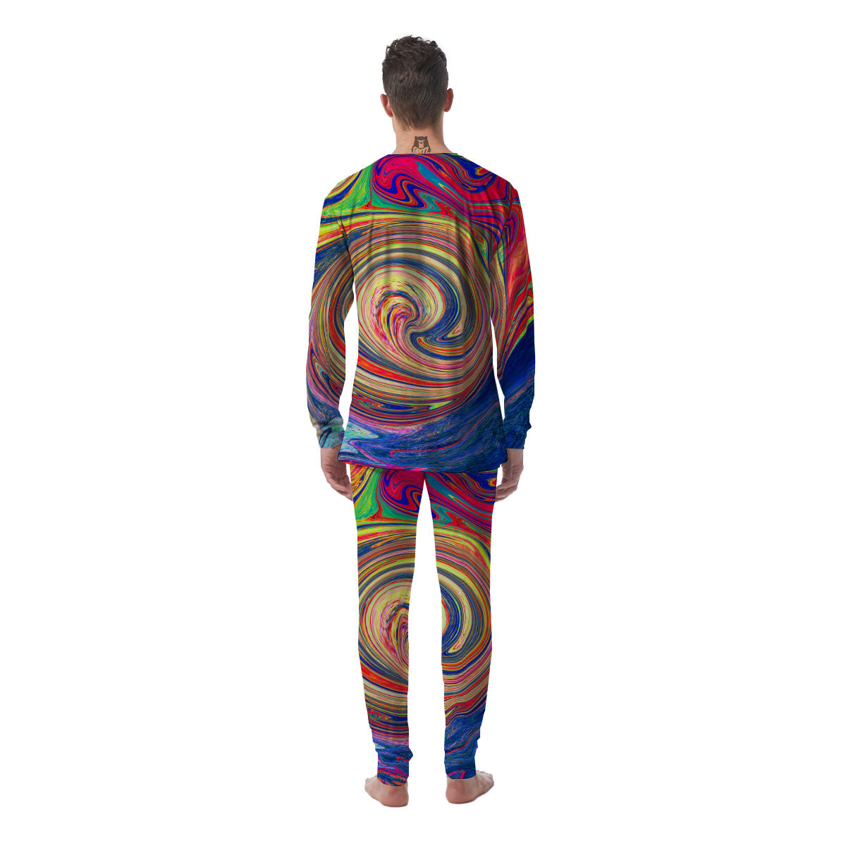 Liquid Trippy Abstract Psychedelic Print Men's Pajamas-grizzshop