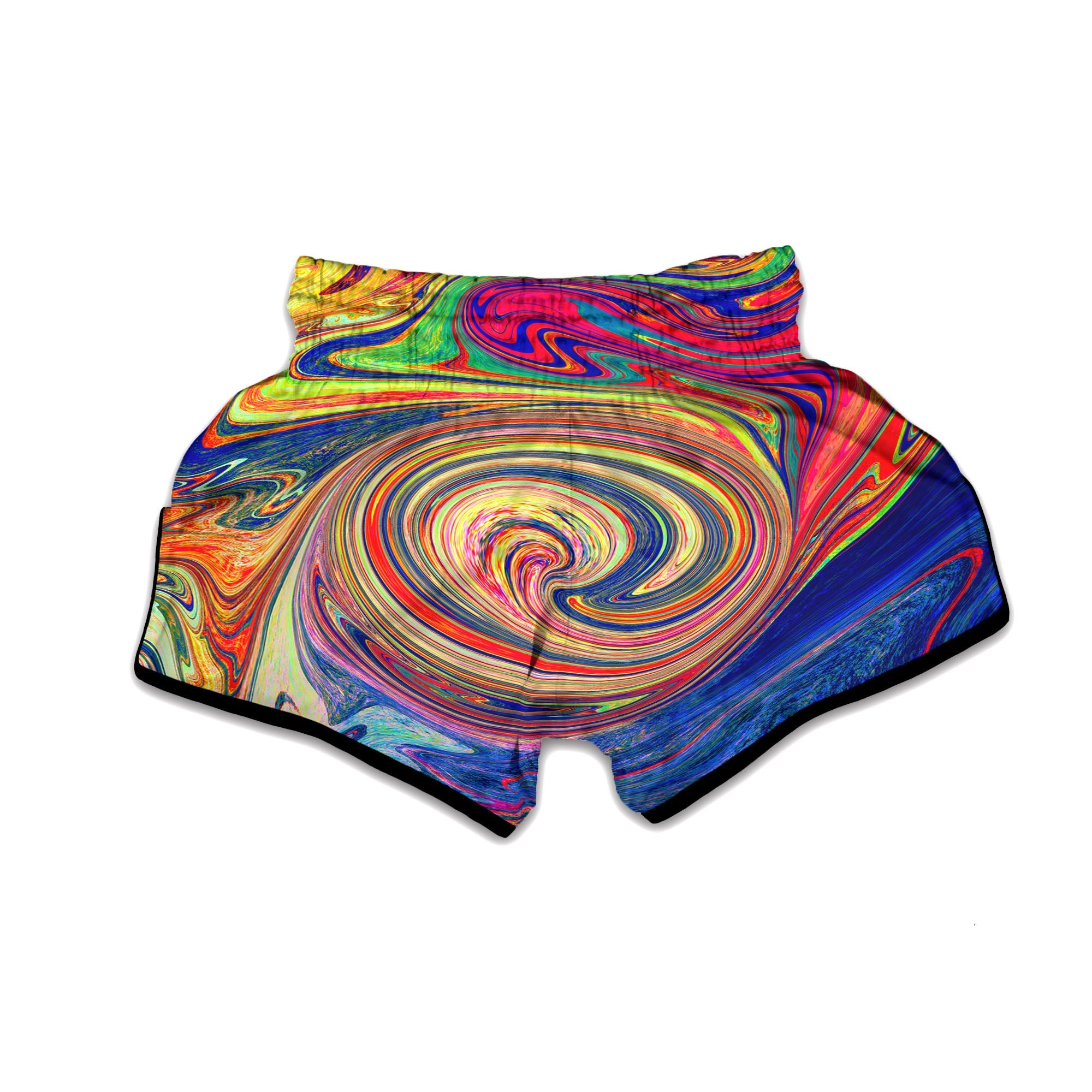 Liquid Trippy Abstract Psychedelic Print Muay Thai Boxing Shorts-grizzshop