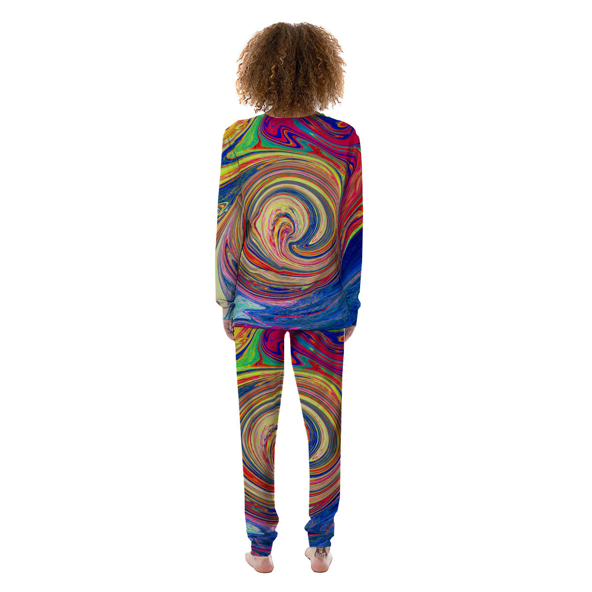 Liquid Trippy Abstract Psychedelic Print Women's Pajamas-grizzshop