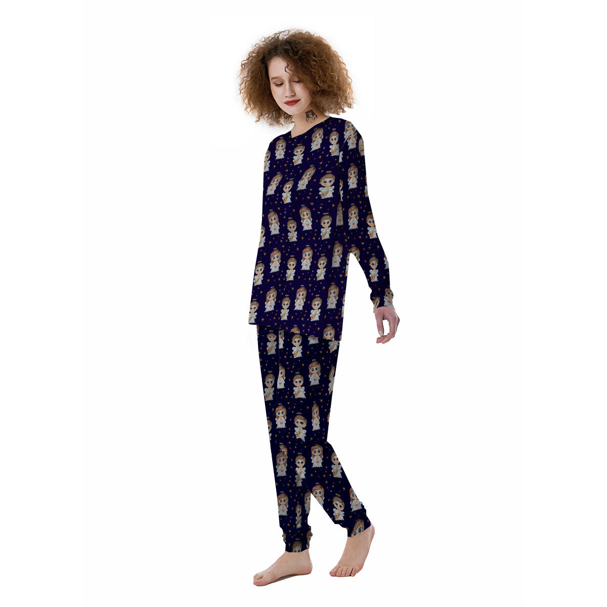 Little Angel Print Pattern Women's Pajamas-grizzshop