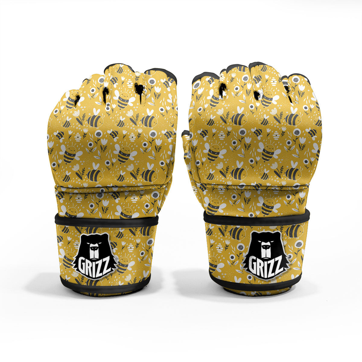 Little Bee Print Pattern MMA Gloves-grizzshop