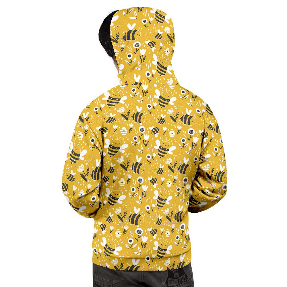 Little Bee Print Pattern Men's Hoodie-grizzshop