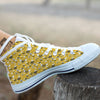 Little Bee Print Pattern White High Top Shoes-grizzshop