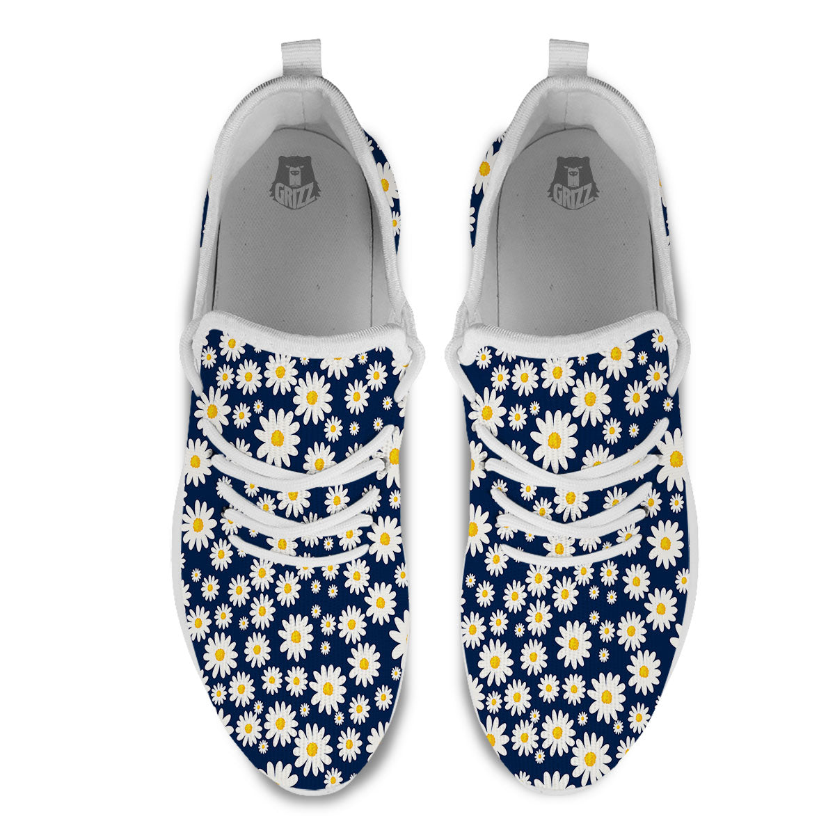 Little Daisy Daisy Print White Athletic Shoes-grizzshop