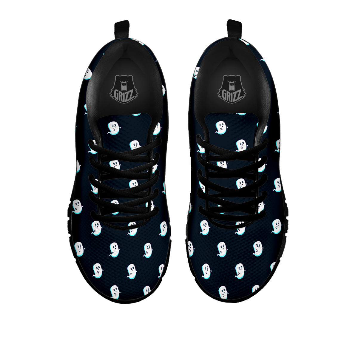 Little Ghost Cute Print Pattern Black Sneaker-grizzshop