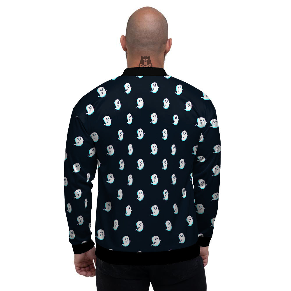 Little Ghost Cute Print Pattern Men's Bomber Jacket-grizzshop