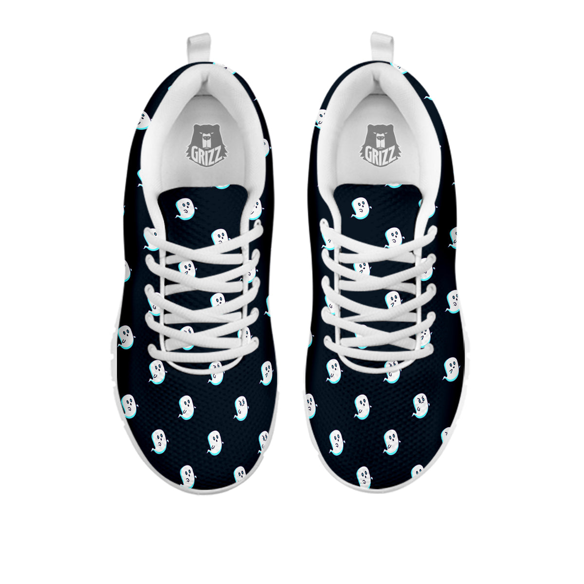 Little Ghost Cute Print Pattern White Sneaker-grizzshop