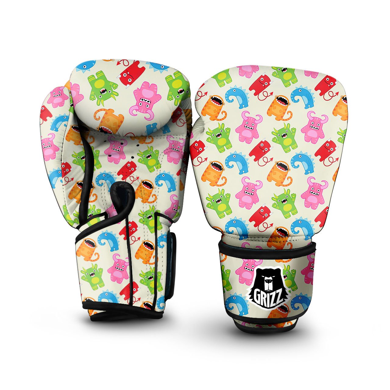Little Monster Print Pattern Boxing Gloves-grizzshop