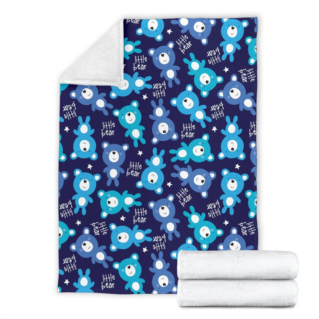 Little Teddy Bear Pattern Print Blanket-grizzshop