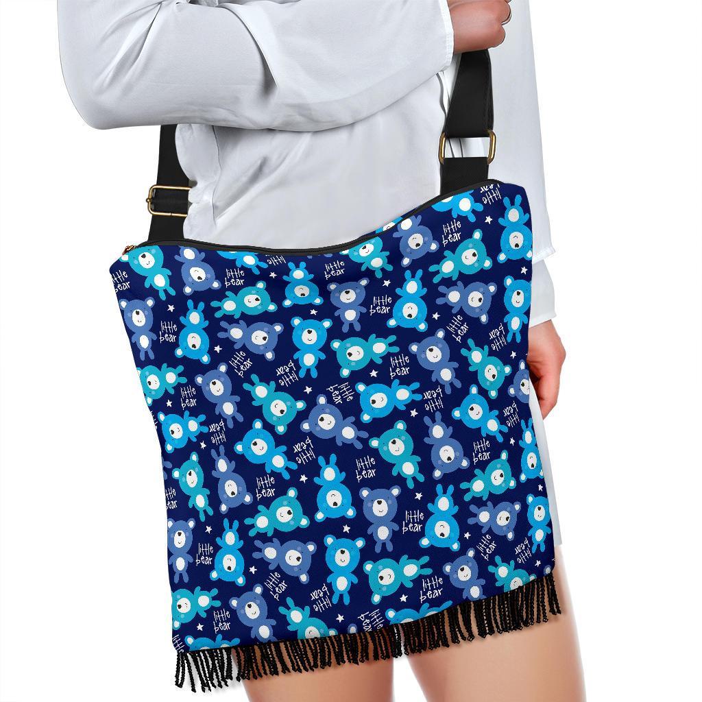 Little Teddy Bear Pattern Print Crossbody Bags-grizzshop