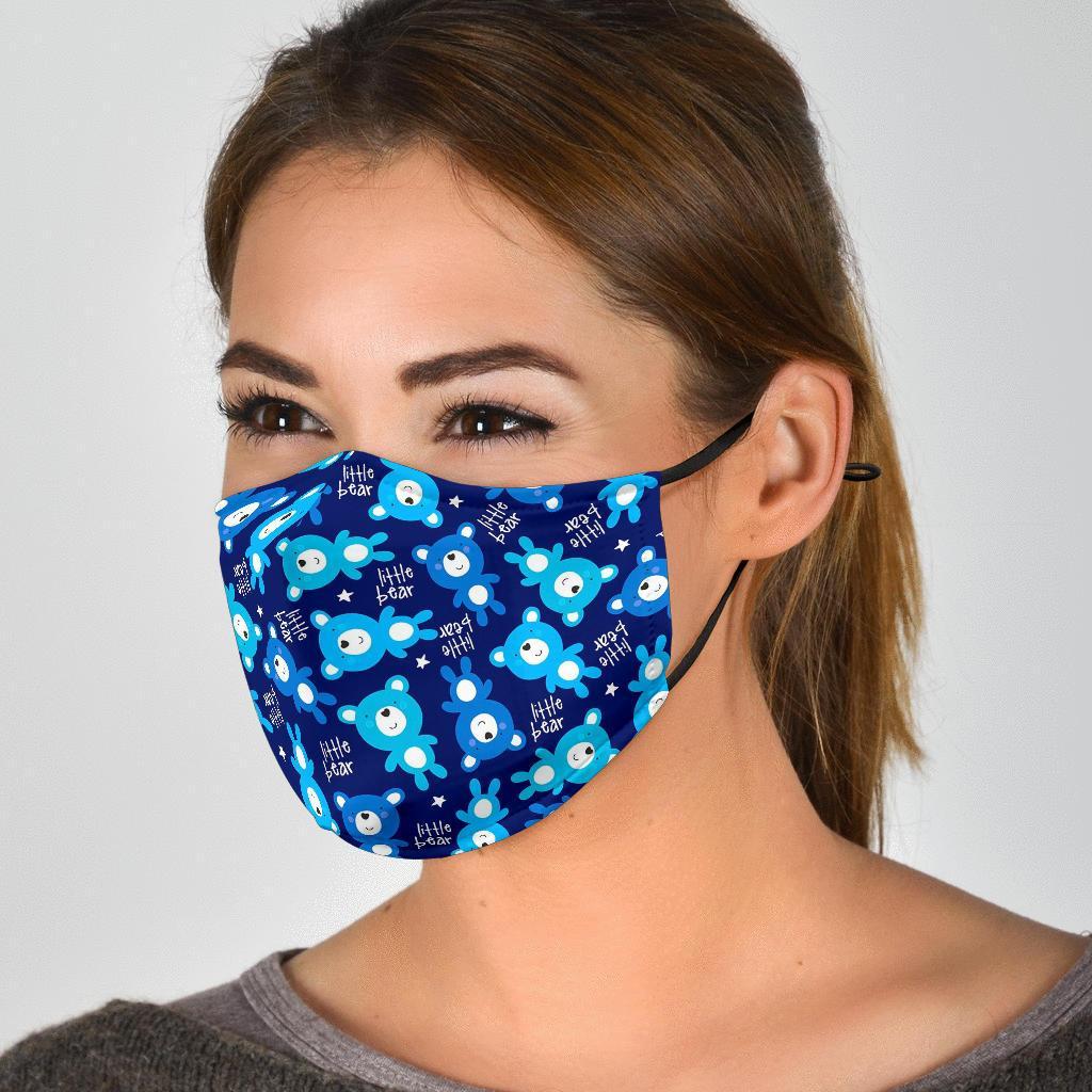 Little Teddy Bear Pattern Print Face Mask-grizzshop