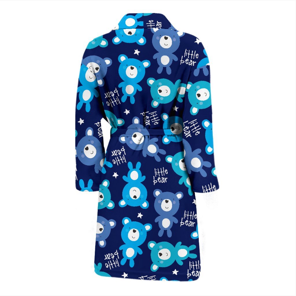 Little Teddy Bear Pattern Print Men Long Robe-grizzshop