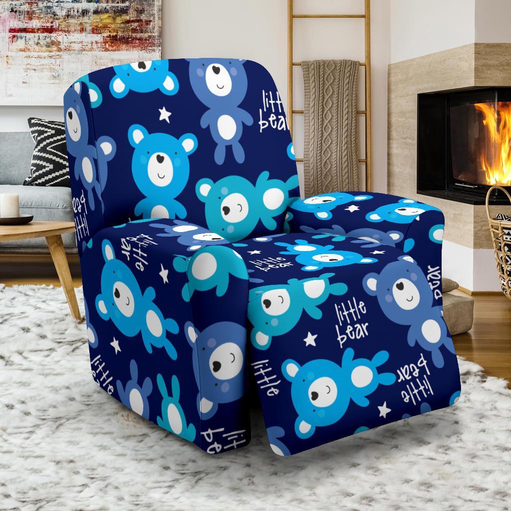 Little Teddy Bear Pattern Print Recliner Cover-grizzshop