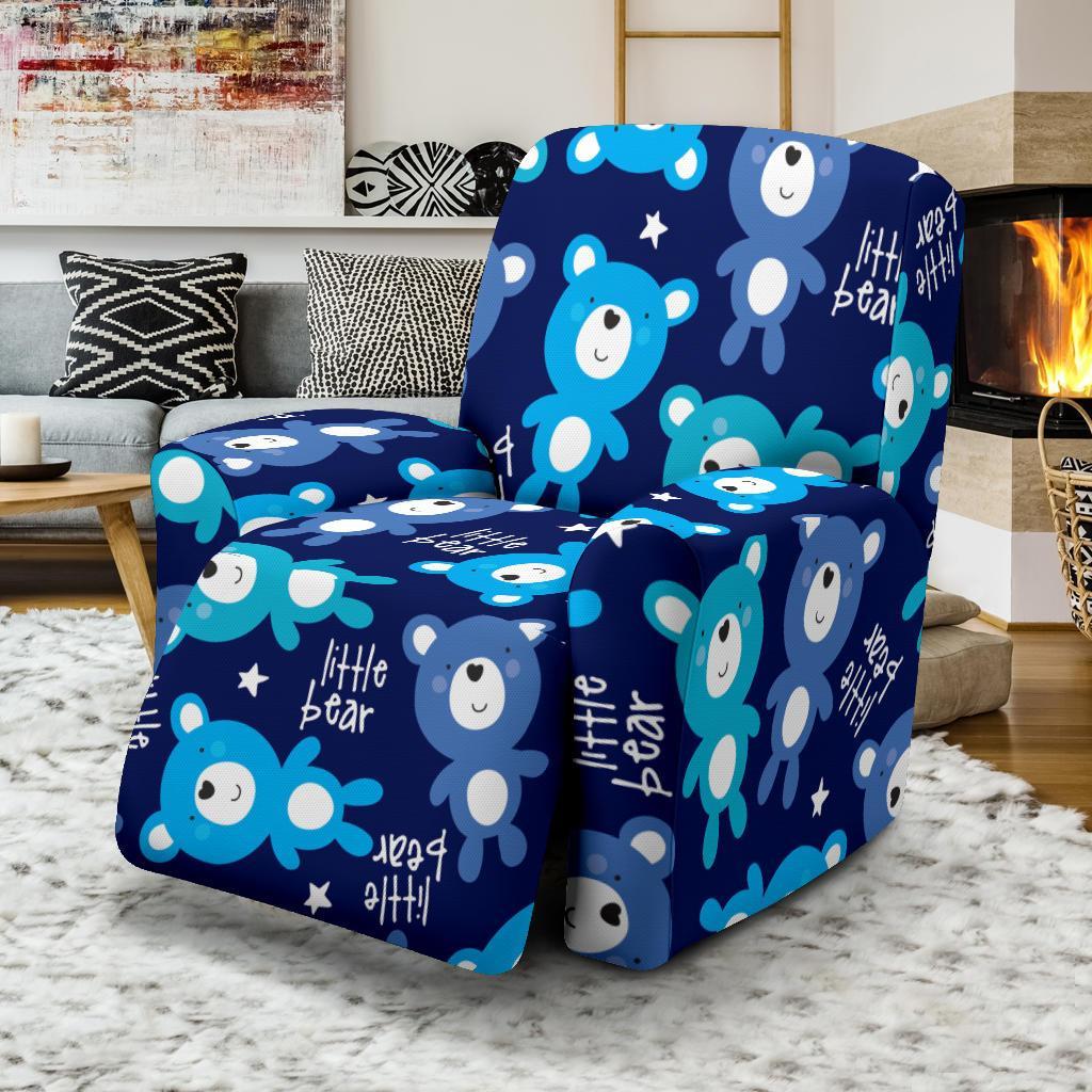 Little Teddy Bear Pattern Print Recliner Cover-grizzshop