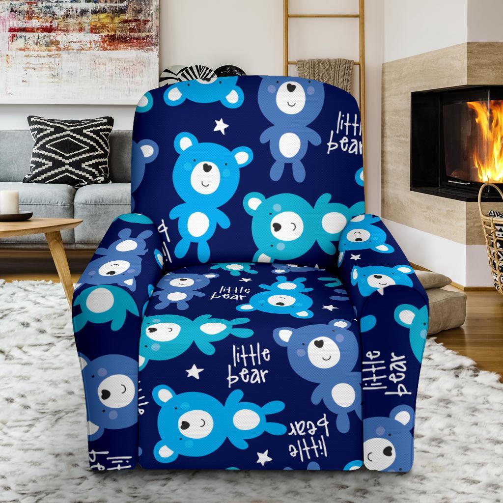 Little Teddy Bear Pattern Print Recliner Cover-grizzshop